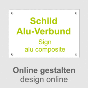 Schild Alu Verbund mit Druck - Online gestalten - Werbecenter